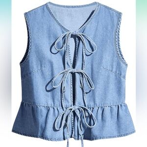 Blue Denim Sleeveless Top